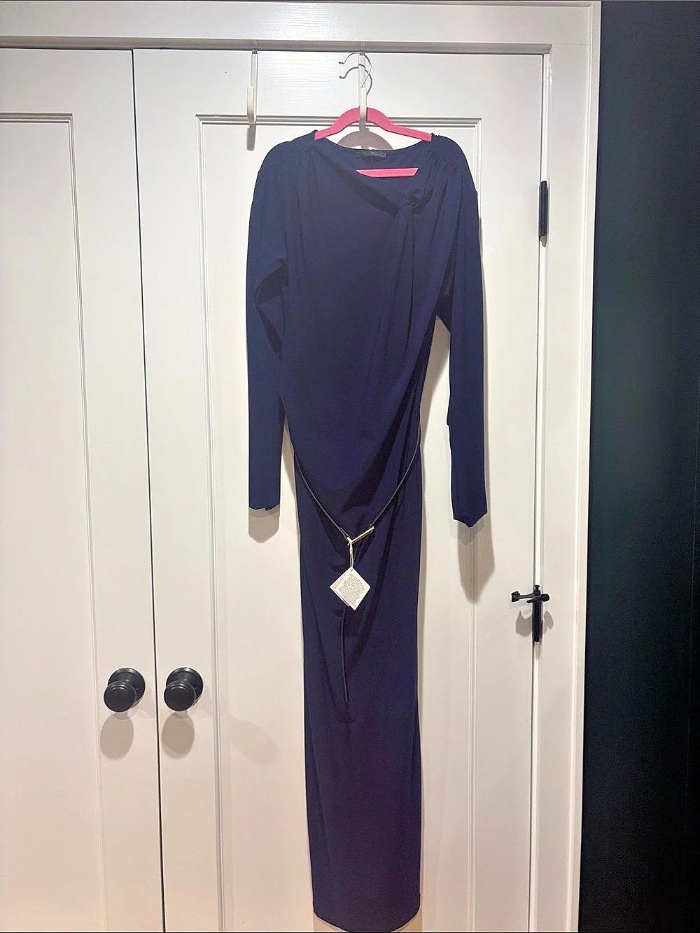Zara Long Sleeve Maxi Dress Blue Size Medium NWT